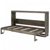 Lit escamotable Olivia en bois massif avec lumiere LED et armoire pliante, taille simple, marron