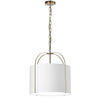 Luminaire suspendu Quincy de Dainolite avec abat-jour blanc, fini doré et 1 ampoule