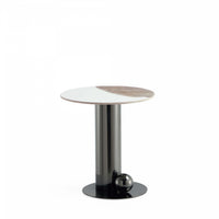  Table d’appoint moderne et glamour Laurel avec plateau en pierre frittee noire