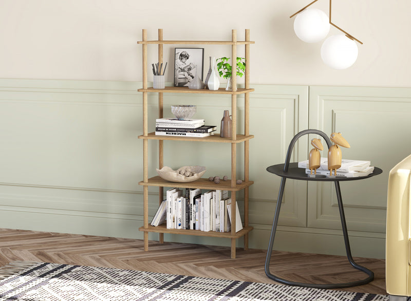  Bibliothèque ouverte de 52 po avec 5 tablettes - naturelle