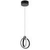 Luminaire suspendu Parson de Dainolite en silicone blanc qui diffuse la lumière, avec fini noir mat et ampoule à DEL de 14 W