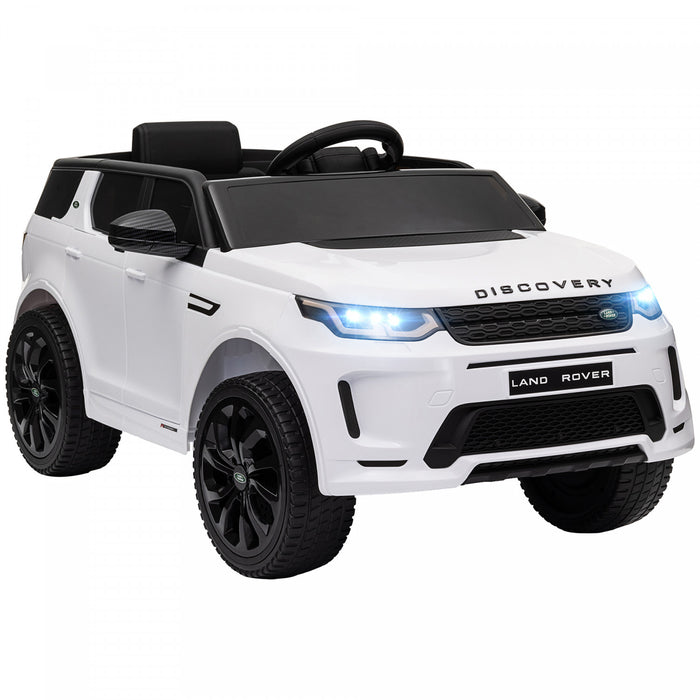 Qaba Land Rover Discovery Sport Voiture Electrique Pour Enfants Alimentee Par Batterie 12 V Avec Telecommande, Demarrage Progressif, Lumieres Led, Klaxon Musical, Blanc