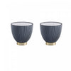 Table d’appoint Anderson moderne avec plateau en pierre frittee et revetement gris – Lot de 2