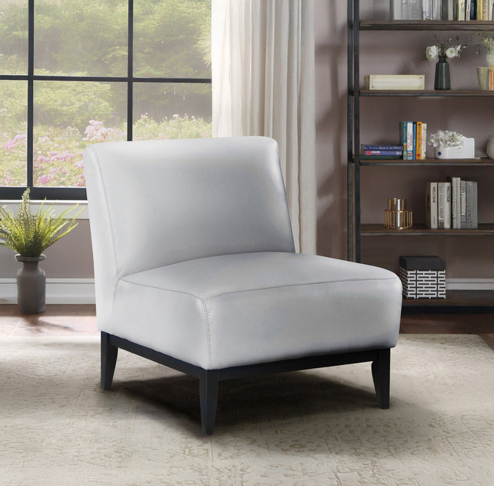 Fauteuil D'appoint Murdock En Cuir Argente