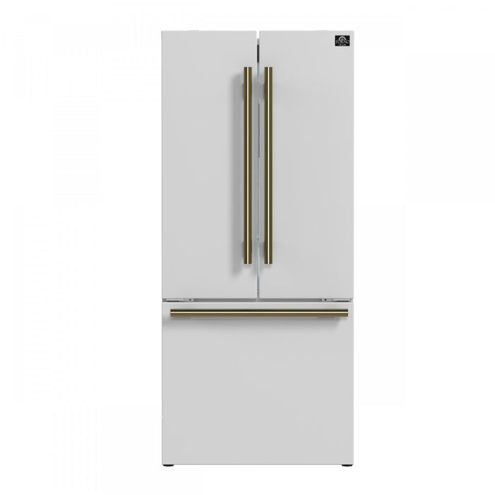 Refrigerateur Espresso Gallipoli de 30 po a portes francaises, blanc, 17,5 pi³ – FFFFD1974-31WHT
