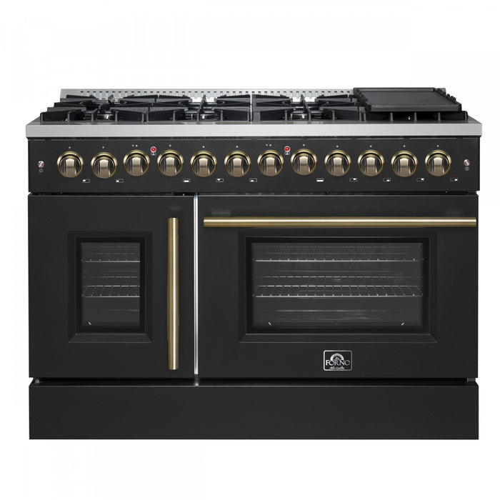 Cuisniniere a combustible Galiano de 48 po, noire, doubles fours de 6,58 pi³ – FFSGS6356-48BLK