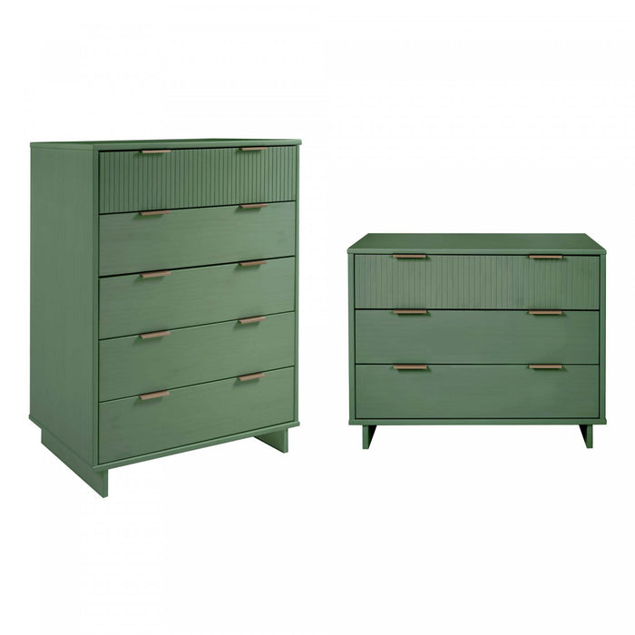 Ensemble de commode 2 pieces Granville Modern en vert sauge