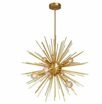 Luminaire suspendu Vega de Dainolite avec fini laiton vieilli et bronze rétro, et 8 ampoules
