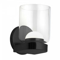 Applique murale Nadine de Dainolite en verre transparent, avec fini noir mat et ampoule à DEL de 10 W