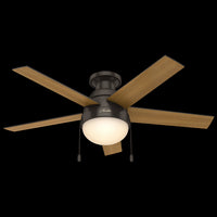 Ventilateur de plafond à profil bas Anslee avec luminaire - Bronze