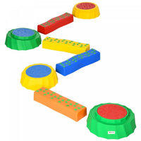 Outsunny 8pcs Poutre D'equilibre Pour Enfants, Pont Avec Surface Et Fond Antiderapants, Tremplin Emp