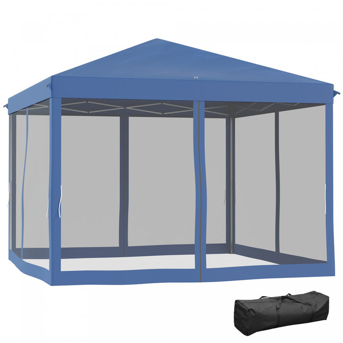 Outsunny 10 'x 10' Tente Gazebo Avec Paroi Laterale En Maille Amovible