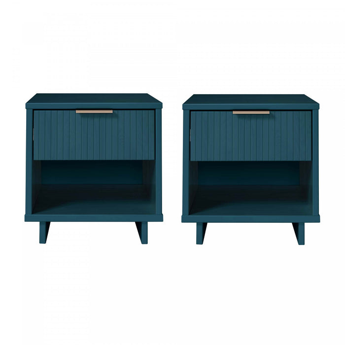 Table de nuit Granville Modern 18\" en bleu minuit (1 tiroir) - Lot de 2