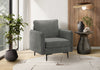 Chaise D'Appoint, 34\" De Large, Tissu Gris Fonce, Pieds En Metal Noir