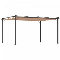Outsunny Pergola Retractable 10' X 13' Auvent Retractable Pour Patio Jardin Terrasse Structure Alumi