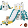 Qaba Toboggan 4 En 1 Pour Enfants Ages De 1 A 3 Ans Avec Panier De Basket, Grimpeur, Telescope, Panier De Rangement, Pour Usage Interieur, Jaune