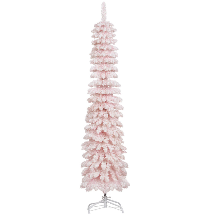 HOMCOM Arbre de Noel artificiel 6' avec branches realistes, Rose