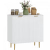 HOMCOM Buffet avec etageres reglables, Blanc