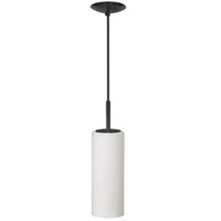 Luminaire suspendu Paza de Dainolite en verre blanc, avec fini noir mat et 1 ampoule