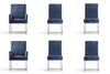 Ensemble moderne de 6 chaises de salle a manger Element en bleu