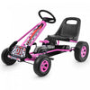 Costway Go Kart 4 Roues Pedale Alimentee Enfants Rouler Sur Jouet Avec Siege Reglable Rose
