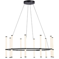Lustre Corvette de Dainolite en acrylique blanc qui diffuse la lumière, avec fini noir mat et ampoule de 60 W