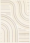 Tapis Florence a motifs de lignes courbes creme, beige et brun, 7'6\" x 9'6\"