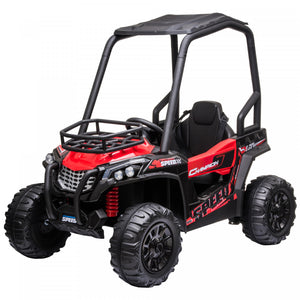 Jouet Utv Tout-terrain Pour Enfants A Batterie 12v Aosom 1,8-3,7 Mph Avec Telecommande Parentale A Toit Sureleve Musique Lumieres Roues De Suspension Mp3 Pour 3-8 Ans Rouge