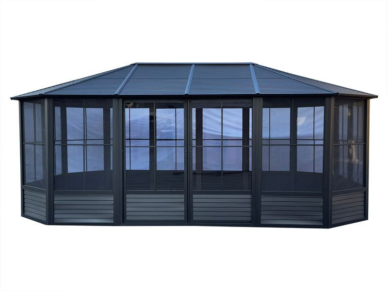 Florence Solarium 12 X 18 Toit Metal Noir