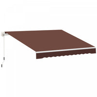 Outsunny 12' X 8' Auvent Retractable Auvent De Terrasse Parasol Abri Cafe