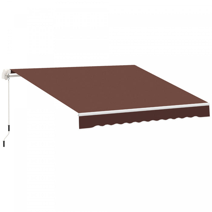 Outsunny 12' X 8' Auvent Retractable Auvent De Terrasse Parasol Abri Cafe