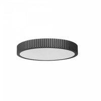 Plafonnier affleuré Nabisco de Dainolite en acrylique blanc qui diffuse la lumière, avec fini noir mat et ampoule à DEL de 30 W