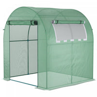 Outsunny 6' X 6' X 6.6' Serre A Tunnel, Petite Serre Avec Porte A Fermeture Eclair Et Fenetre Enroul