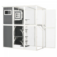 Pawhut Catio En Bois Pour Chat, 66,5