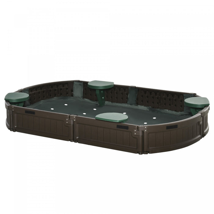 Kids Outdoor Bac A Sable Avec Housse, Station De Jeu Pour Enfants, Avec Siege D'angle, De 3 A 12 Ans, Pour Pelouse, Jardin Et Plage