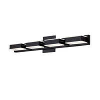 Lumière de coiffeuse murale Viola de Dainolite avec fini noir mat et 4 ampoules à DEL