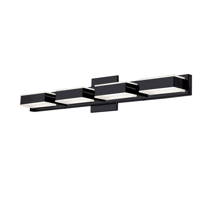 Lumière de coiffeuse murale Viola de Dainolite avec fini noir mat et 4 ampoules à DEL