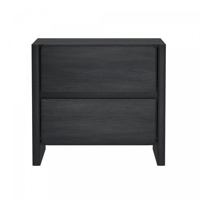 Table de nuit moderne Linda 24\" en gris charbon (2 tiroirs)