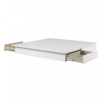 Step One Lit Plateforme Avec Tiroirs - Blanc Solide