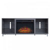 Foyer electrique moderne Brighton 2 pieces en noir et gris