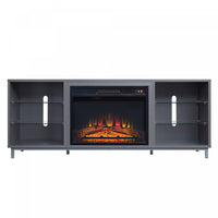 Foyer electrique moderne Brighton 2 pieces en noir et gris