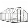 Outsunny Serre en polycarbonate, serre interieure en aluminium, gris fonce