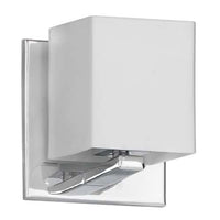 Lumière de coiffeuse Verona de Dainolite avec abat-jour en verre blanc, fini chromé poli et 1 ampoule