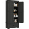 HOMCOM Armoire de rangement de cuisine avec etageres reglables, noir
