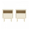 Table de nuit moderne Ella 20\" en creme (1 tiroir) - Lot de 2