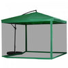 Outsunny Parasol De Terrasse Filet, Parasol De Terrasse Porte-a-faux Vert