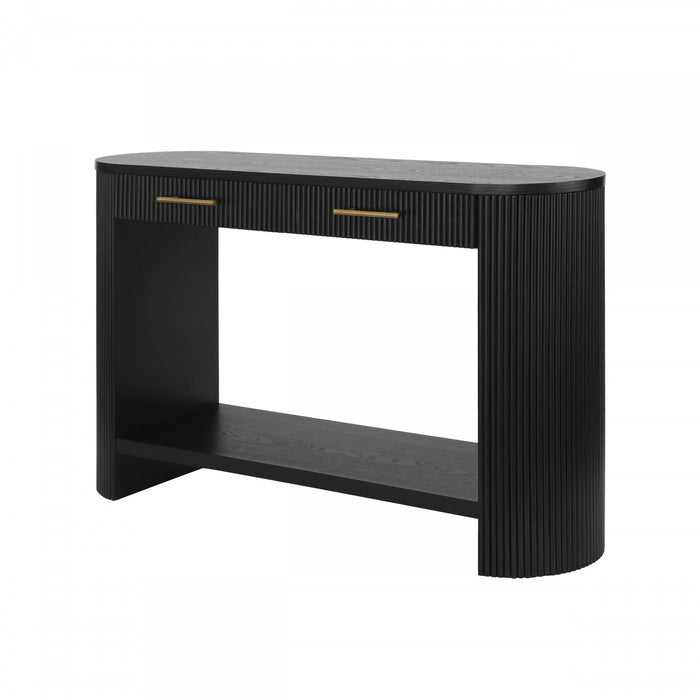 Console moderne Olivia 120 cm avec rangement et tiroirs - noire