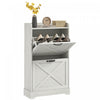 HOMCOM Armoire a chaussures avec 2 tiroirs rabattables, etageres reglables