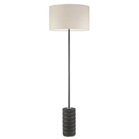 Lampe à pied Felicity de Dainolite avec abat-jour beige, fini noir mat et 1 ampoule