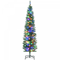 Homcom Arbre De Noel Artificiel De 6 Pi Avec Lumieres Led Colorees